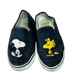 Janie and Jack Navy Sneakers with Cartoon Design